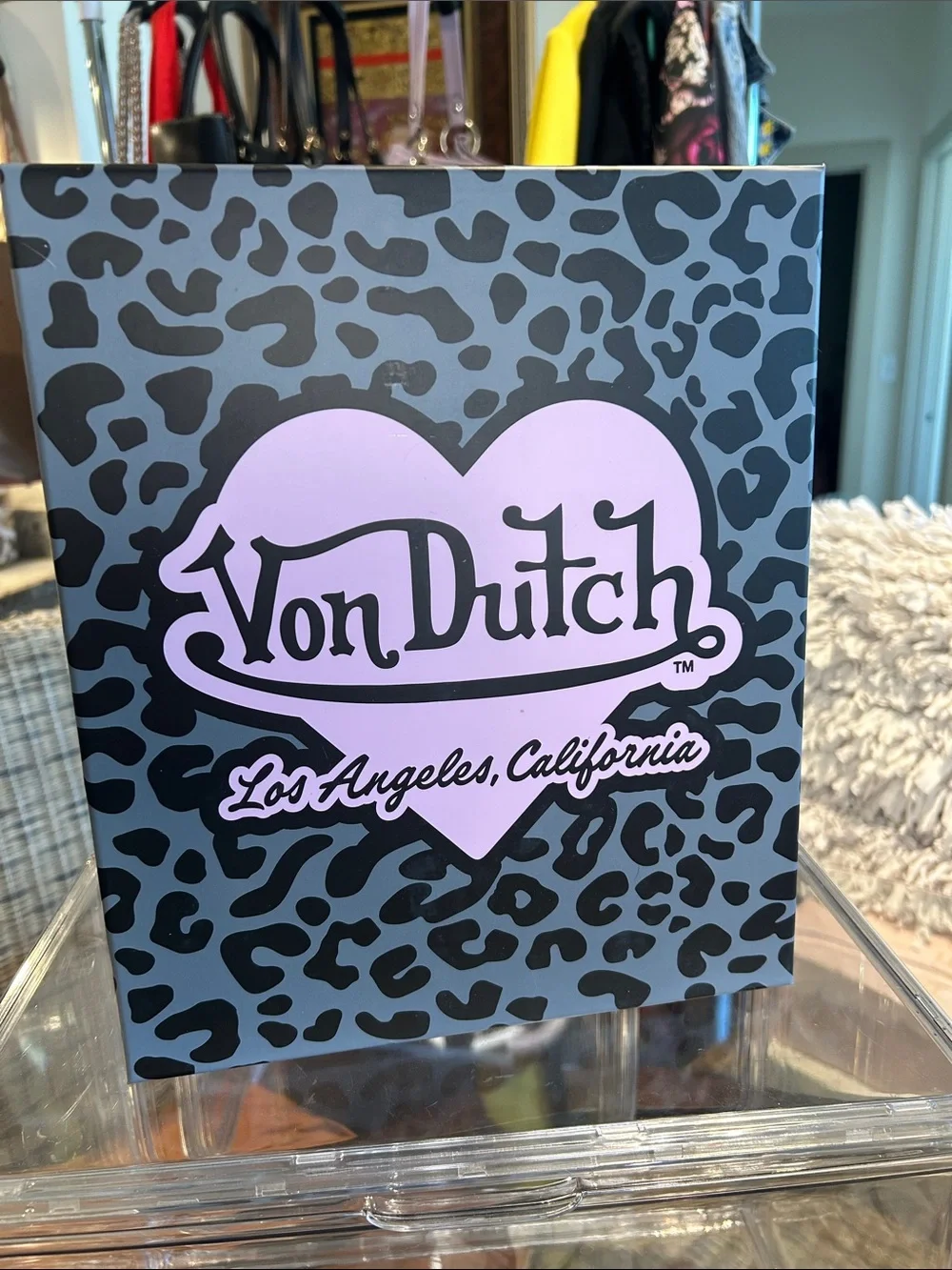 Von Dutch- NIB! Black Multi-Color Logo Print Handbag & Card Holder Bundle